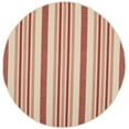 thumbnail image 2 of Safavieh Courtyard Aaron Striped Indoor/Outdoor Area Rug, Beige/Red, 6'7" x 6'7" Round, 2 of 8