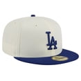 thumbnail image 3 of Men's New Era Cream Los Angeles Dodgers Chrome 59FIFTY Fitted Hat, 3 of 6