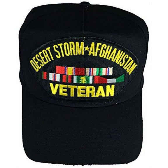 Desert Storm Afghanistan Veteran Hat with 5 Ribbons for ODS and OEF Veterans - Veteran Owned Business
