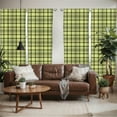 thumbnail image 2 of Ambesonne Olive Green Window Curtains, Scottish Quilt, Each 28" W x 95" L, Dark Green Yellow Brown, 2 of 5