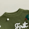 thumbnail image 6 of Miaouyo 0-18 Months Infant Baby Gilrs Boys Christmas Sweaters Long Sleeve Holly Leaf Letter Embroidery Knit Pullovers Jumper Tops, 6 of 9