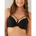 thumbnail image 6 of Deyllo Women's Push Up Bra Sexy Lace Plunge Padded Underwire Bra, Black 38C, 6 of 7