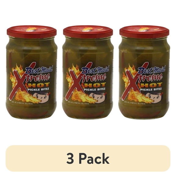 (3 pack) Best Maid Xtreme Hot Pickle Bitez 24 fl. oz. Jar