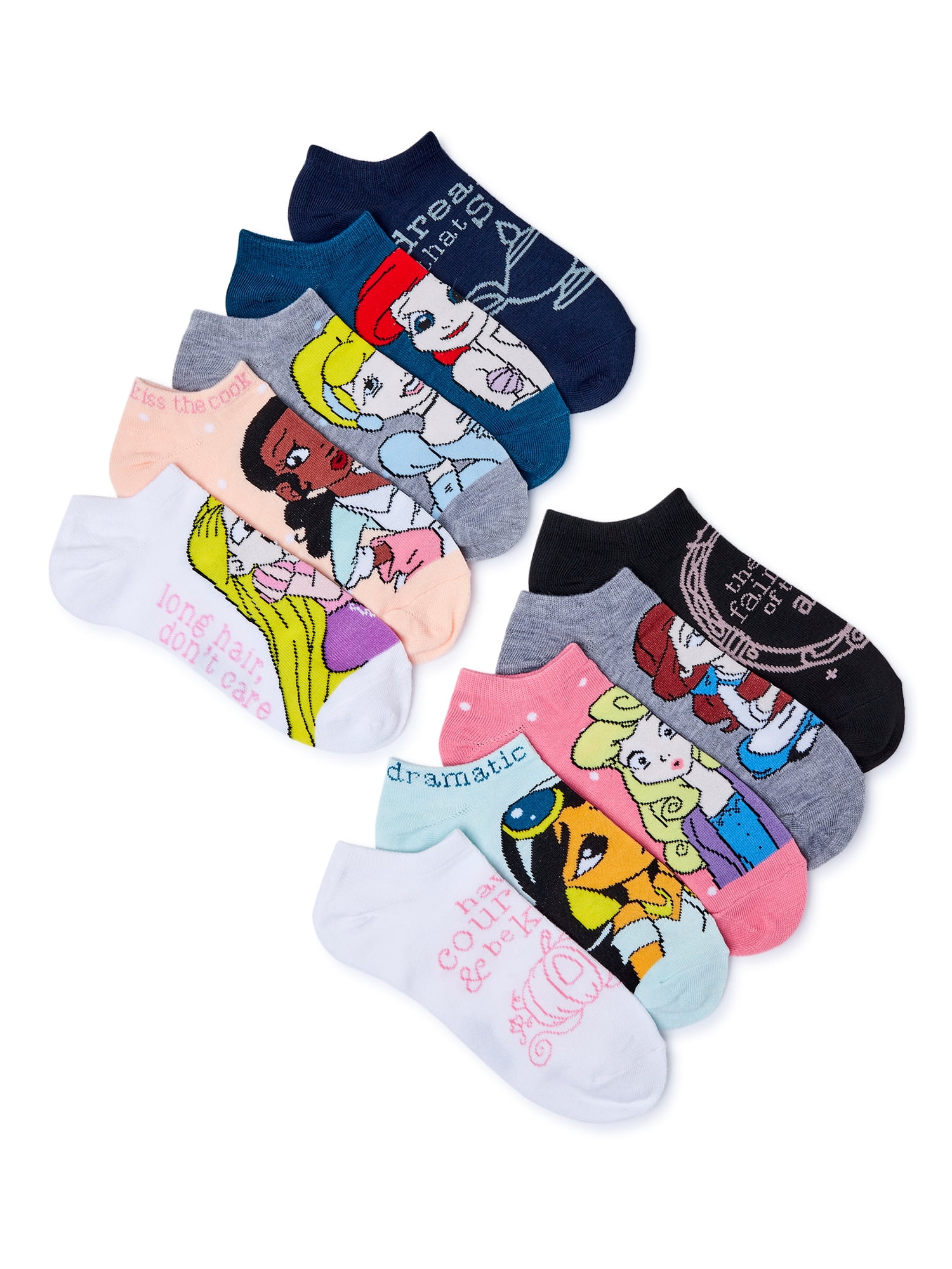Disney Princess Women's Socks Box Set, 10Pack
