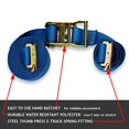thumbnail image 1 of Two 2" x 20' E Track Tie-Down Ratchet Straps | Heavy Duty Ratcheting Cargo Strap TieDowns w/ETrack Spring Fittings & Ratchets, Polyester Webbing | Secure Motorcycles, Pickup, Truck, Trailer Loads, 1 of 5
