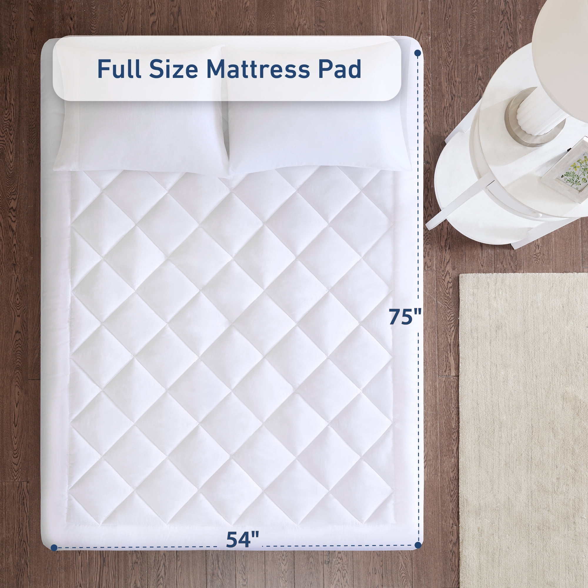 Sleep Philosophy Full Size Quilted Fitted Mattress Pad Cover, Waterproof Mattress Topper with Deep Pocket, Extra Thick Bed Mattress Protector, Down Alternative Mattress Cover, Machine Washable