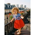 thumbnail image 6 of BemeyourBBs Toddler Little Girl Spring Summer Dress and Cardigan Sets Baby Girls 4th of July Outfit Striped and Stars Printed Sleeveless Tutu Dress Puff Short Sleeve Polka Dot Coat Set, 6 of 9