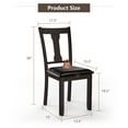 thumbnail image 4 of Costway Set of 2 Dining Room Chair Coffee Rubber Wood Frame and Upholstered Padded Seat Coffee, 4 of 11