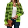thumbnail image 3 of Perfectbot Women's Trendy Zip Up Bomber Jacket - Casual Plaid with Pockets Fall Winter Outerwear, 3 of 6