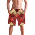 thumbnail image 4 of Dailycode Men's Quick Dry Swim Trunks Beach Shorts Casual Summer Board Shorts with Pockets, Red Gold Scales, 4 of 8