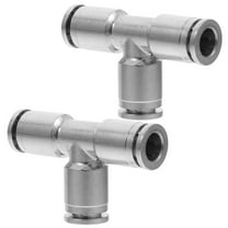 2 Pcs Air Hose Connection Fitting Three Way Connector Silver