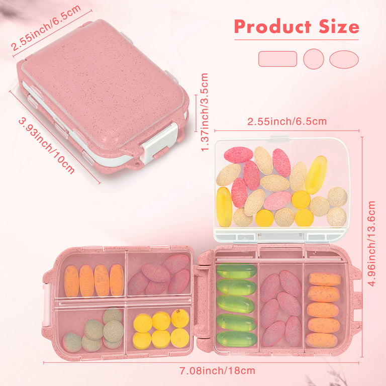 Medicine Storage Organizer Box Holder Case Portable 8 Compartments Travel  Pills