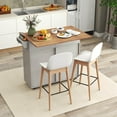 thumbnail image 2 of Costway Rolling Kitchen Island Kitchen Island Cart with Drop Leaf Trash Can Cabinet Gray, 2 of 10