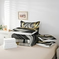 thumbnail image 5 of Manfei Modern Splash Ink Bedding King Size,Minimalsit Aesthetic Art Comforter Sets with Sheets,Black White Gold Bedding Sets King Size,Breathable Room Decorative Reversible,7pcs, 5 of 7