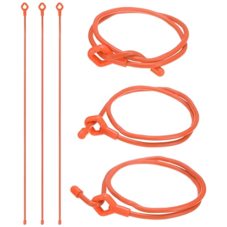 Uxcell 6-Pack Adjustable Plant Ties 24inch/61cm Silicone Flexible Multi-Function Sturdy Garden Twist Tie [Orange]