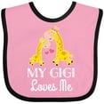 thumbnail image 3 of Inktastic Gigi Loves Me Girls Giraffe Granddaughter Girls Baby Bib, 3 of 4