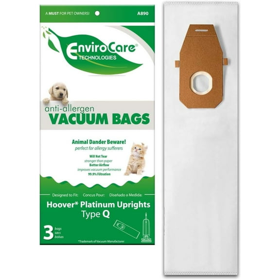 Envirocare Hoover Type Q Vacuum Bags for Platinum Upright Vacuum