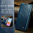 thumbnail image 2 of Leather Case for iPhone 11 Card Slot Folio Flip Wallet Case for iPhone 11 Premium PU Magnetic Kickstand Cover Soft TPU Inner Case Blue, 2 of 14