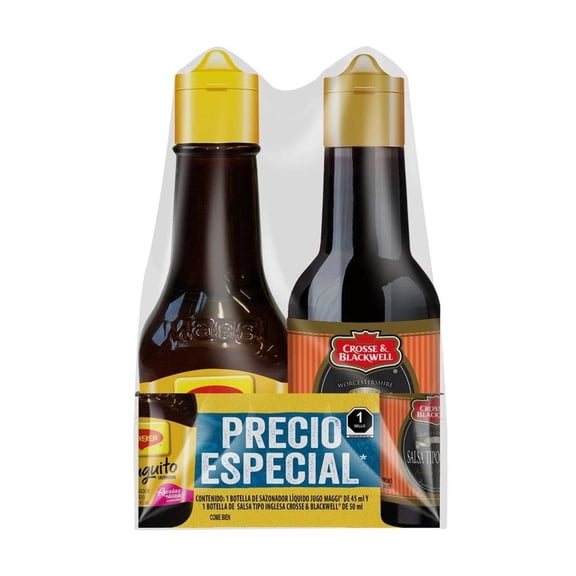 Sazonador Maggie 45 ml + Salsa Tipo Inglesa Crosse & Blackwell 50 ml
