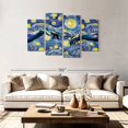 thumbnail image 2 of Elephant Stock Human Connection Starry Night Wall Art - Horizontal Multi Panel Canvas - Living Room Wall Decor - Nature Multi Panel - Black And Blue Decor - 75" x 48", 2 of 4