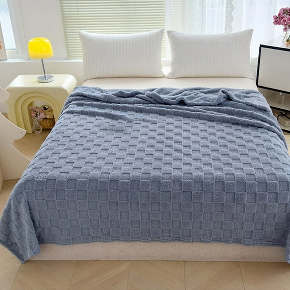 AZXY 60x80 Blankets for Beds,Plaid Throw Blanket,Soft Fuzzy Blanket,Cotton Warm Fleece Large Cozy Blankets Under $25 Navy