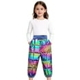thumbnail image 3 of Ruyang Baby Metallic Snow Pants Winter Warm Puffer Down Thick Trousers Toddler Boys Girls Colorful Elastic Waist Ski Bib Pants, 3 of 5
