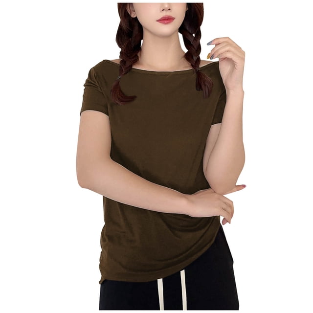 Yuyuzo Pyjamas pour Femmes Manches Courtes Col Rond Couche de Base Douce Vêtements de Nuit Amples