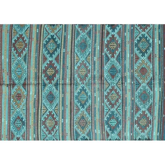 Ahgly Company Indoor Rectangle Oriental Light Blue Traditional Area Rugs, 8' x 10'