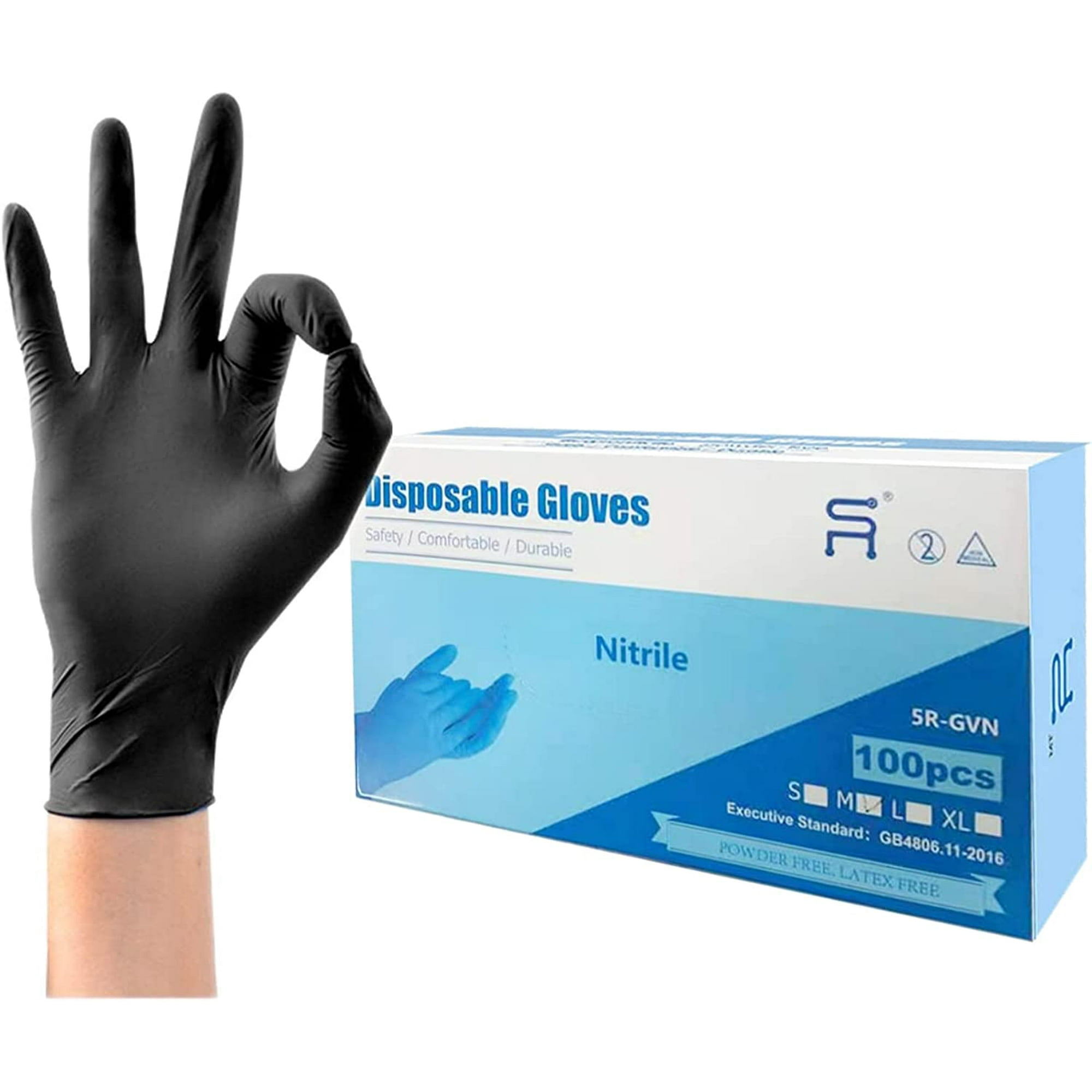 Cleaning Monogram Disposable Gloves Blue Nitrile Medium Nitrile - Main Image