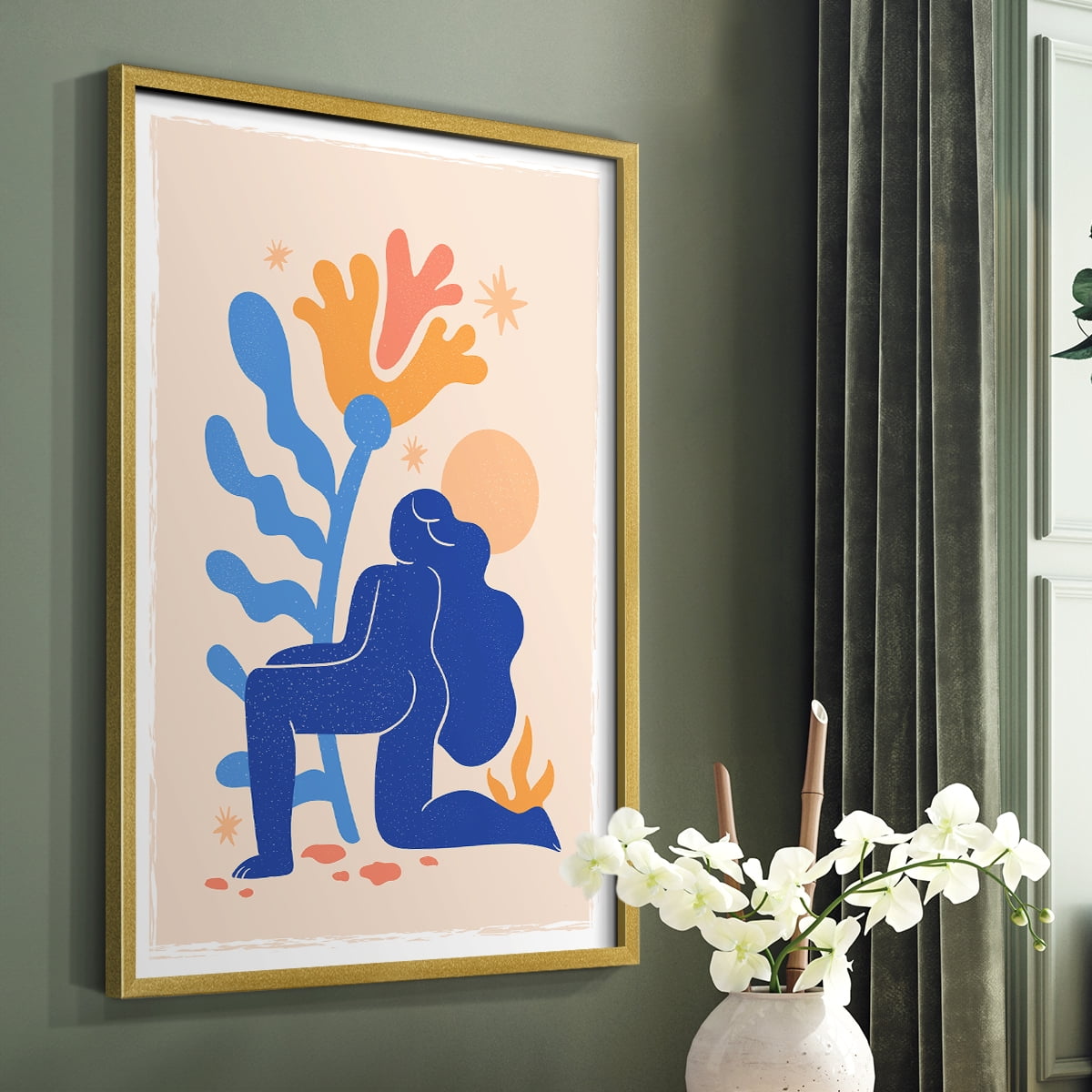 Matisse CCCLXIV in Gold Solid Wood 11 x 14 Framed Print