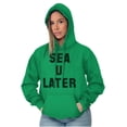 thumbnail image 4 of Funny Beach Lover Sea You Ocean Vibes Unisex Plus Fleece Graphic Hoodie Brisco Brands 2X, 4 of 5
