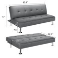 thumbnail image 4 of Vineego Upholstered Convertible Folding Linen Futon Sofa Bed for Living Room, Gray, 4 of 9