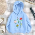 thumbnail image 3 of Hiijoy Girls Casual Cute Hoodie Cozy Loose Fit Pullover Long Sleeve Sweatshirt, Blue, Sizes 3-10, 3 of 3