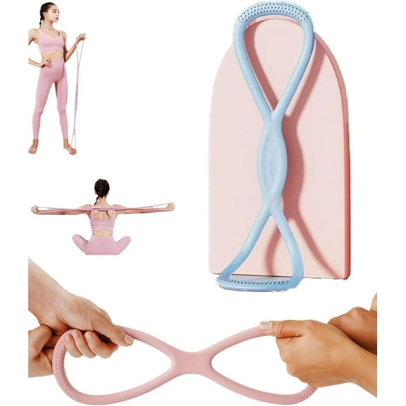 Resistance Bands, Figure 8 Resistance Band for Women & Men - 25lb Silicone Pull Rope for Shoulder, for Shoulder, Back & Arm Workout, Home Gym,Yoga – Toning,Posture Correction