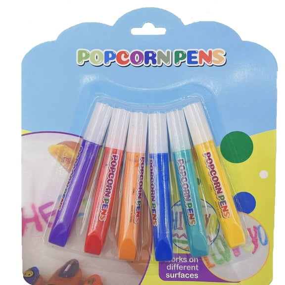 NWOKYZGH Set of 6 Popcorn Drawing Pens Safe Pen Popcorn Pens Popcorn Drawing Pens for Greeting Birthday