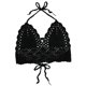 thumbnail image 1 of Crochet Bra Top Tied V Neck Soft Slim Hollow Out Fashion Halter Neck Knitted Bikini Top for Women Black S, 1 of 3