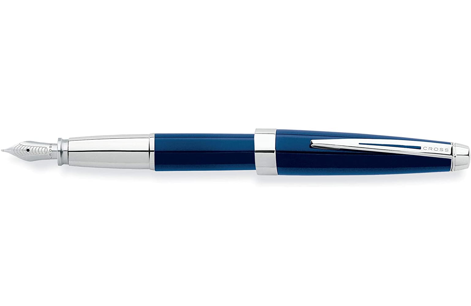 Cross Aventura Starry Blue Chrome Trim Medium Nib Fountain Pen AT0156-2MS