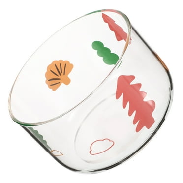 Retro Glass Salad Bowl Clear Bowls Food Serving Bowl Glass Bowls Reusable Glass Salad Bowls Mixing Bowls