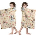 thumbnail image 4 of Yorkie Dog and Flower Florals Hooded Bath Towel，50"x30" for Ages 3 To 12 Kids, Quick Dry Lightweight Soft Microfiber Hood Beach Towel Cover Up for Kids, 4 of 7
