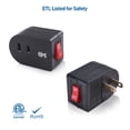 thumbnail image 6 of Cable Matters 3-Pack 2 Prong Outlet with ON Off Switch, Single 2 Prong Outlet Switch/Plug Switch in Black, 6 of 7