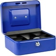 thumbnail image 1 of Caja portamonedas con llave y compartimento para monedas, Chapa de acero, Azul LingWen 8390606466785, 1 of 1