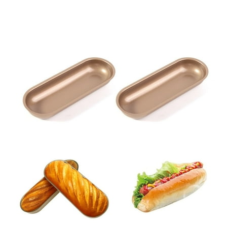 Mini Loaf Baking Pan,7 Inch Non-Stick Hotdog Loaf Bread Pan,QZS Reusable Cake Bread Pan for Oven Baking,Carbon Steel Mold for Kitchen,2pcs