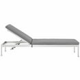 thumbnail image 5 of Modway Shore 3 Piece Outdoor Patio Aluminum Chaise with Cushions in Silver Gray, 5 of 8