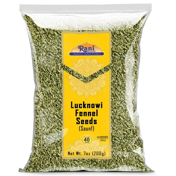 Rani Fennel Lucknowi Seeds (Fine Small Fennel) Whole Spice 7oz (200g) All Natural ~ Gluten Friendly | NON-GMO | Kosher | Vegan | Indian Origin