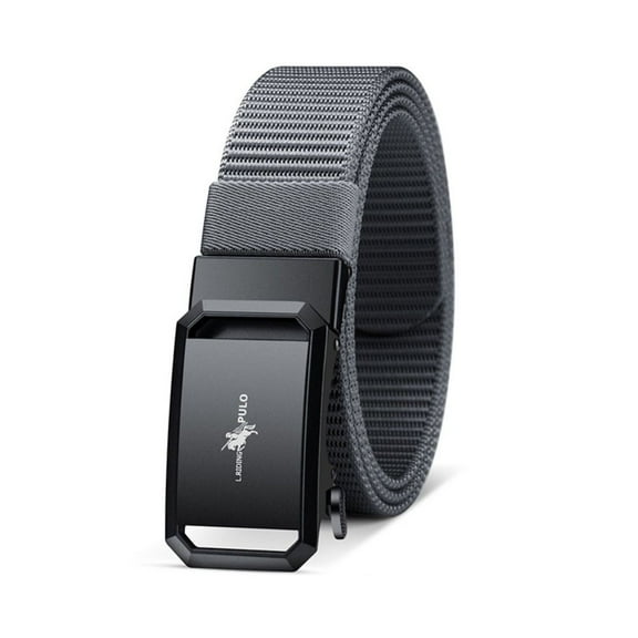 Men Business Casual Luxury Brand Simple Wild Style Automatic Buckle Waistband Weave Waist Band Canvas Strap Nylon Braided Belt GREY