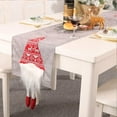 thumbnail image 3 of QUMENEY Table Runners Christmas Tablecloth Rectangular Table Cloth Grey Santa Gnome Table Runner Scarf for Xmas Holiday Home Party Table Decorations (Grey, 35×180 cm), 3 of 10