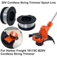 thumbnail image 3 of SF-080 String Trimmer Spool Line Replacement for Black and Decker GH3000, LST540, LST540B, GH3000BM String Trimmer 6PC SF-080-BKP Spool + 1PC 90583594N Cap, 3 of 9