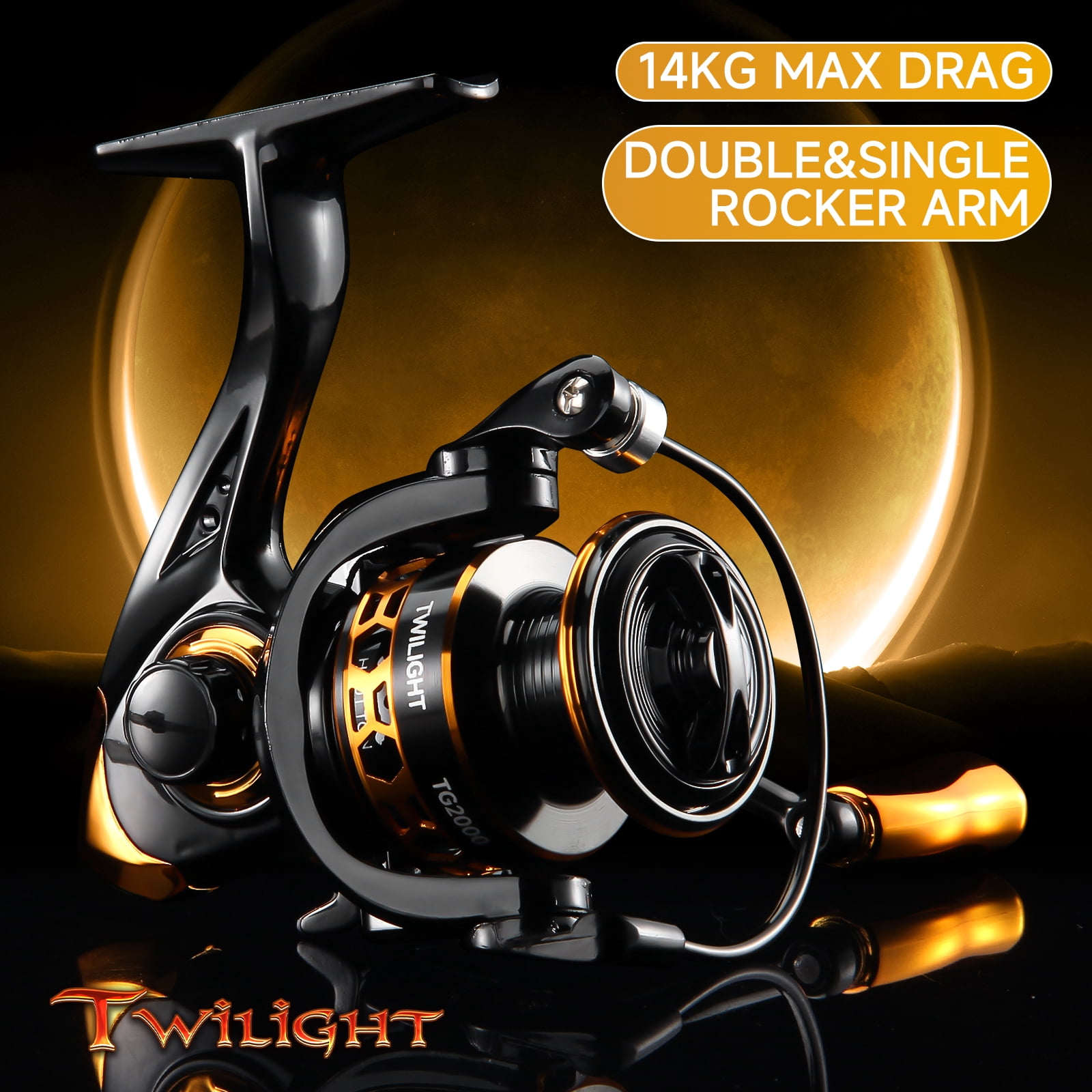 HAUT TON 1000 Spinning Reel, 5.2:1Gear Ratio,13LBS, 1+1BB,Backlash Free Bearing, Sealed Drag System, Saltwater Freshwater Fishing Reels