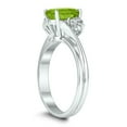 thumbnail image 2 of SZUL Women's 8X6MM Peridot and Diamond Twist Ring in 10K White Gold, 2 of 4