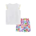 thumbnail image 4 of Baby Girl Clothes Toddler Girl Summer Outfits Sleeveless Ruffle Tops Wide Leg Pants Kids Clothing Set T-Shirt Elastic Waist Shorts Set Cartoon Print Summer 2pcs Set Dailywear Set 3-4 Years, 4 of 6